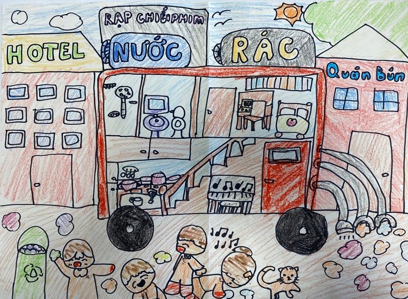 tranh vẽ chiếc ô tô mơ ước 2