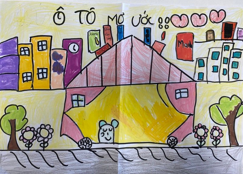 tranh vẽ chiếc ô tô mơ ước 22