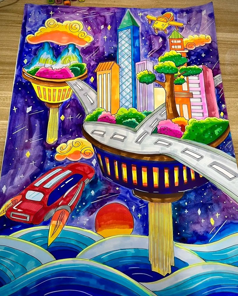 tranh vẽ chiếc ô tô mơ ước 39