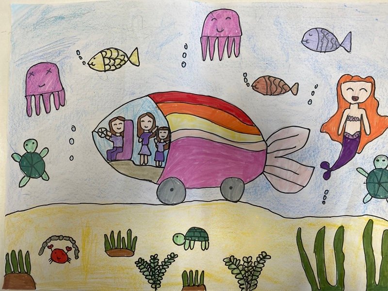 tranh vẽ chiếc ô tô mơ ước 4