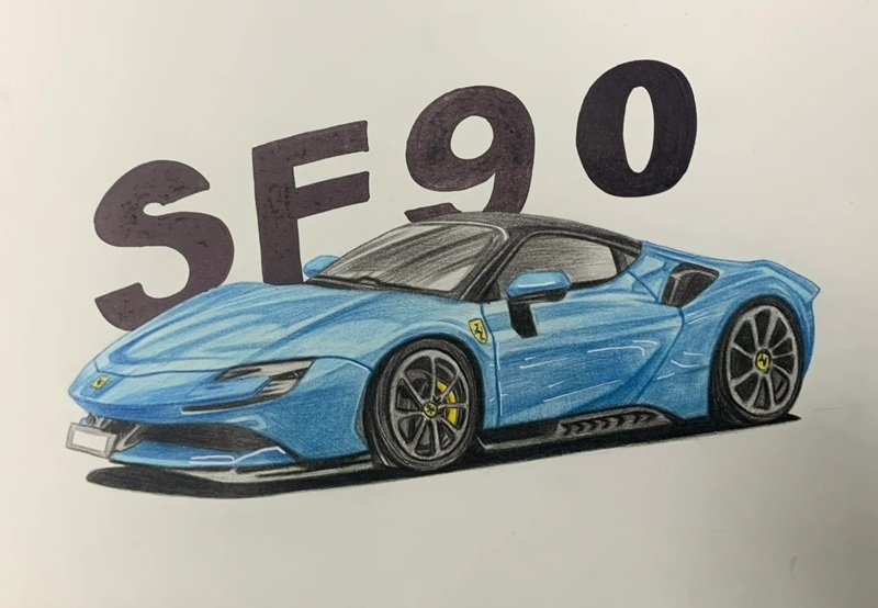 tranh vẽ chiếc ô tô mơ ước 40