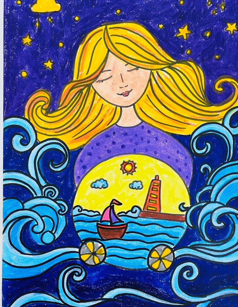 tranh vẽ chiếc ô tô mơ ước 6