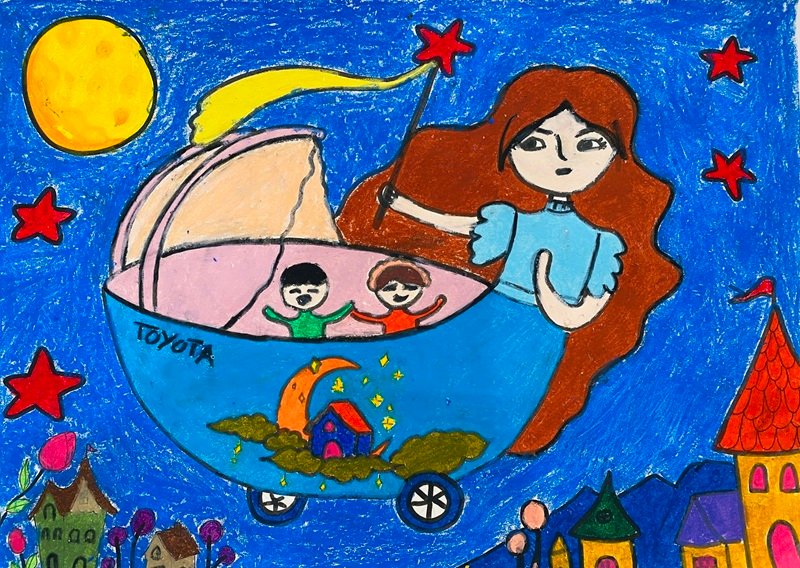 tranh vẽ chiếc ô tô mơ ước 7