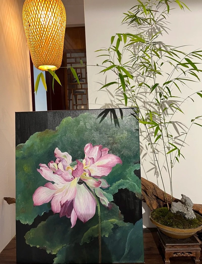 tranh vẽ hoa sen 11