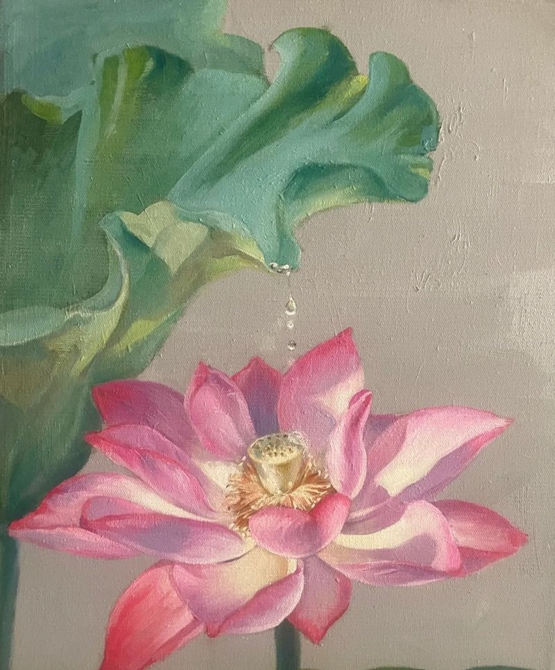 tranh vẽ hoa sen 18