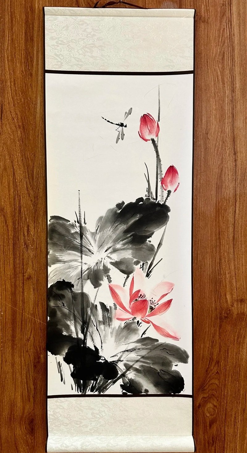 tranh vẽ hoa sen 19