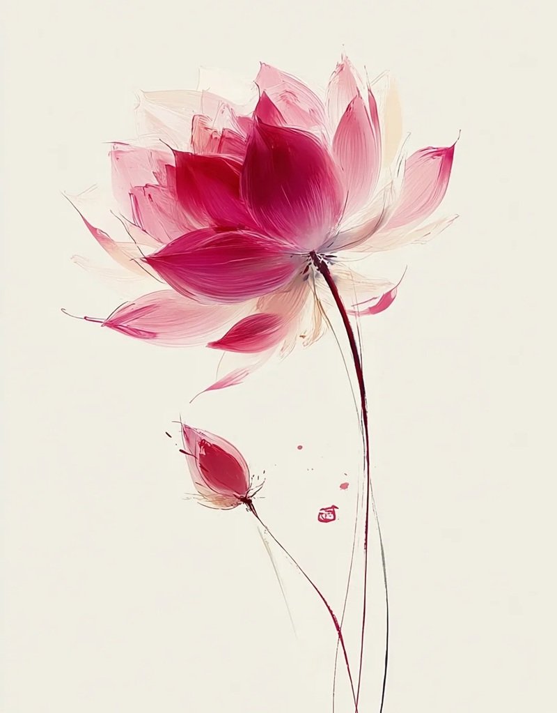 tranh vẽ hoa sen 22