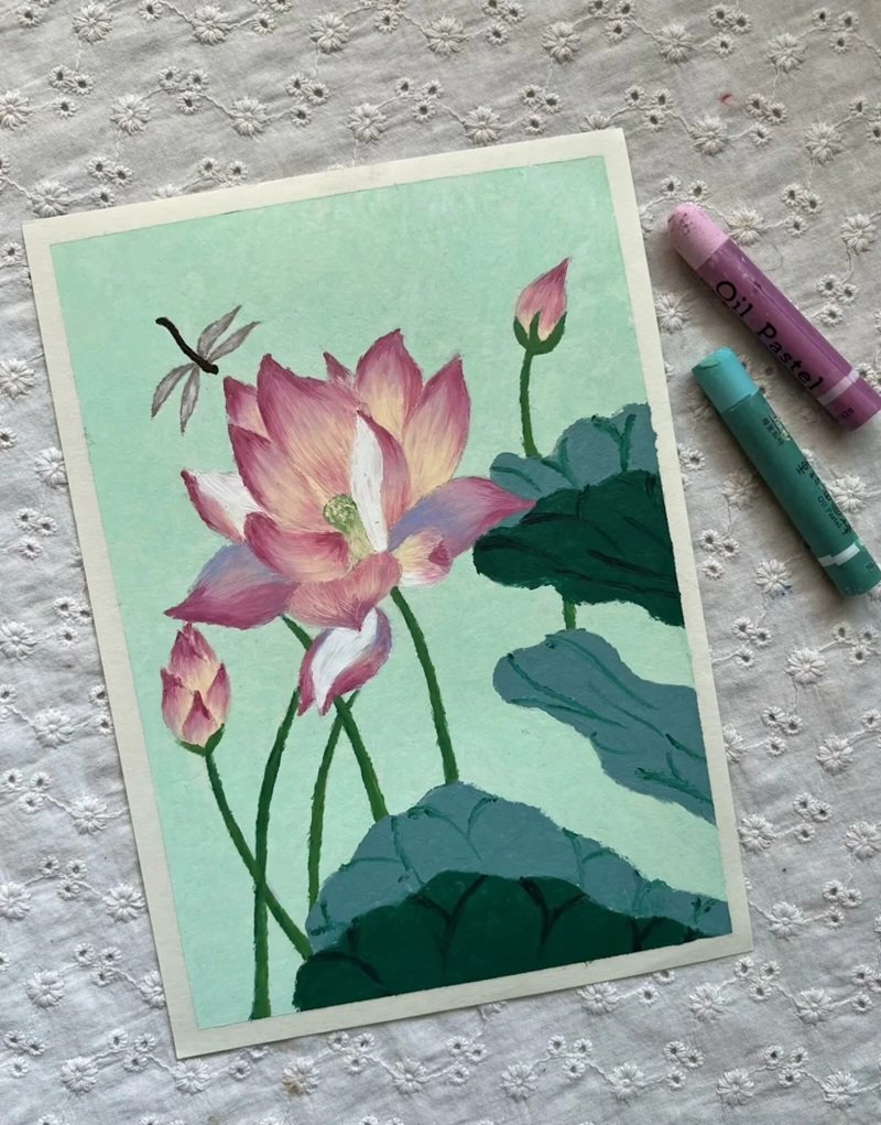 tranh vẽ hoa sen 23