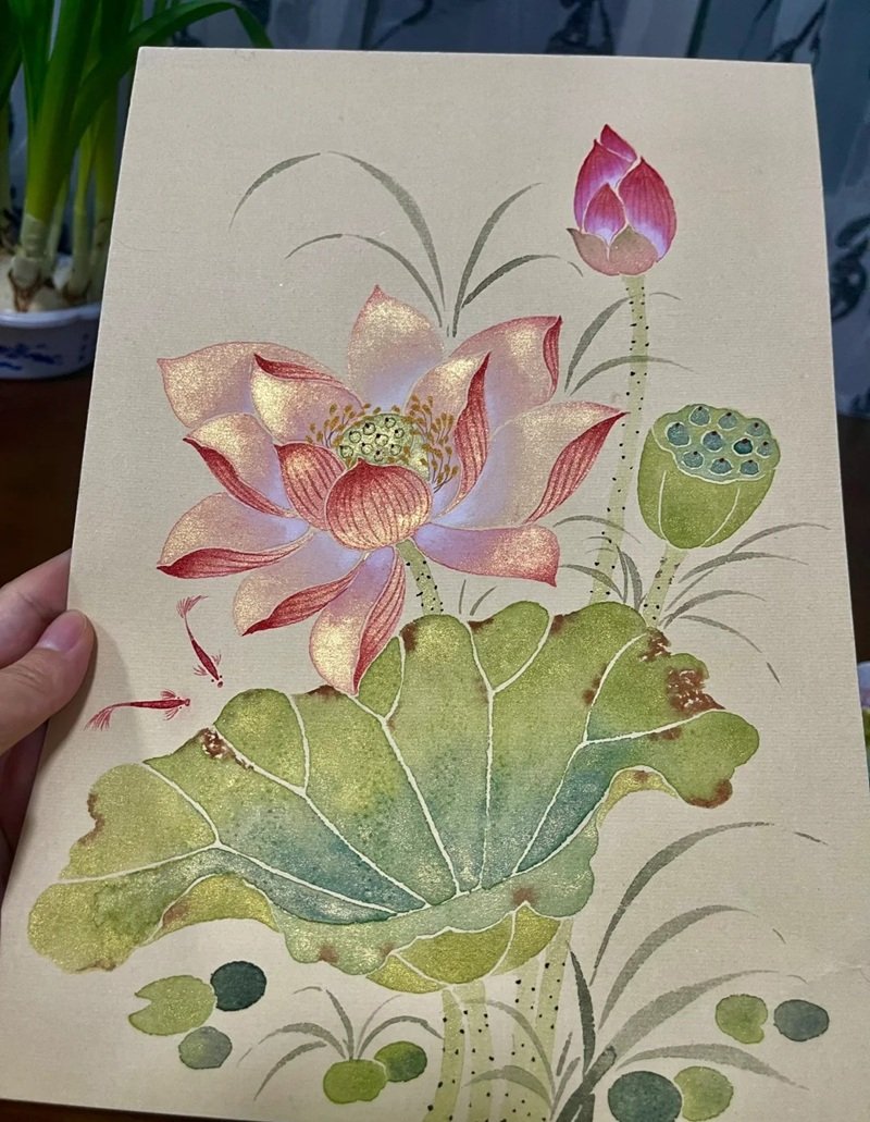 tranh vẽ hoa sen 27