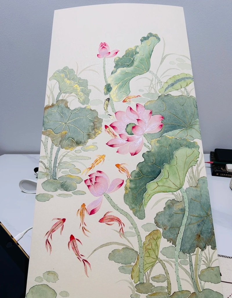 tranh vẽ hoa sen 28