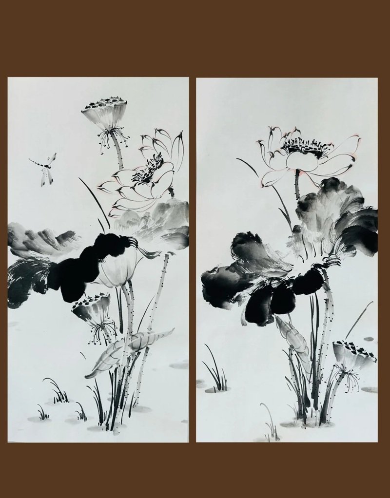 tranh vẽ hoa sen 32