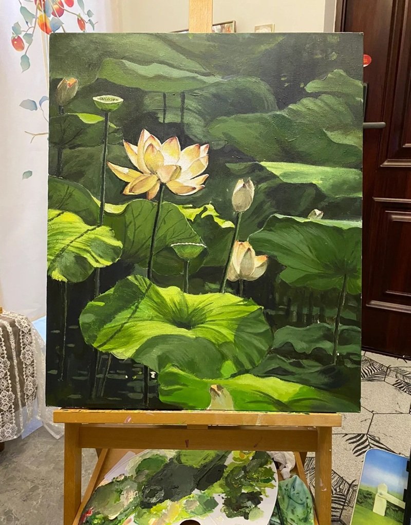 tranh vẽ hoa sen 6