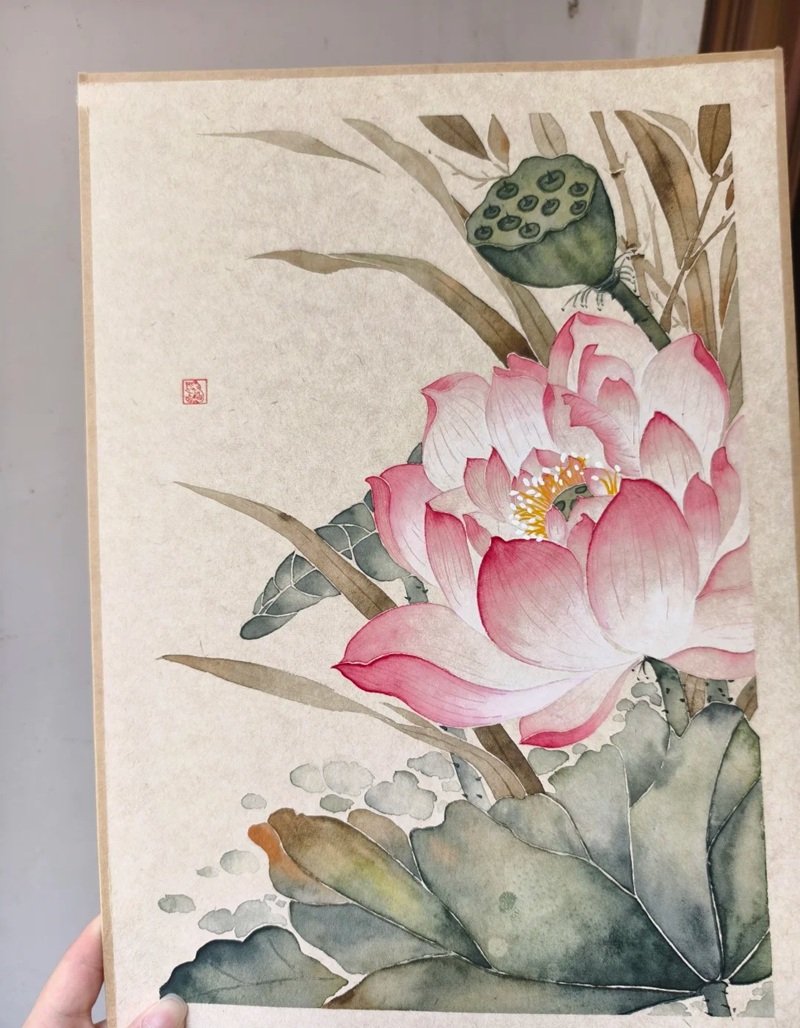 tranh vẽ hoa sen 7