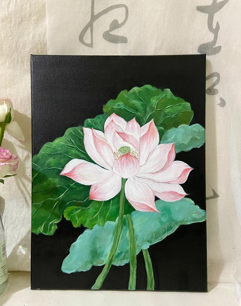 tranh vẽ hoa sen 9