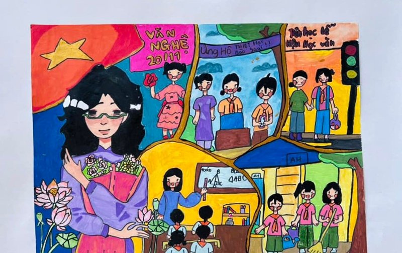 tranh vẽ về thầy cô 13