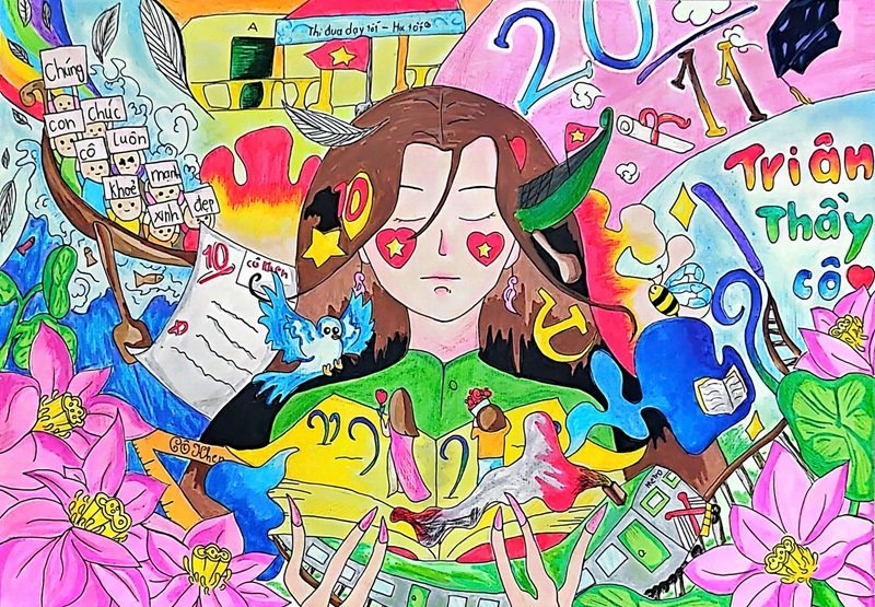 tranh vẽ về thầy cô 19