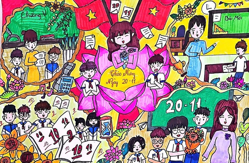 tranh vẽ về thầy cô 20