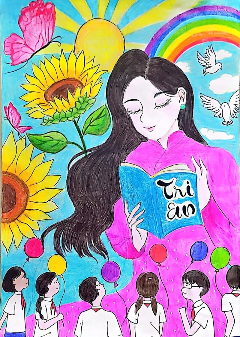 tranh vẽ về thầy cô 37