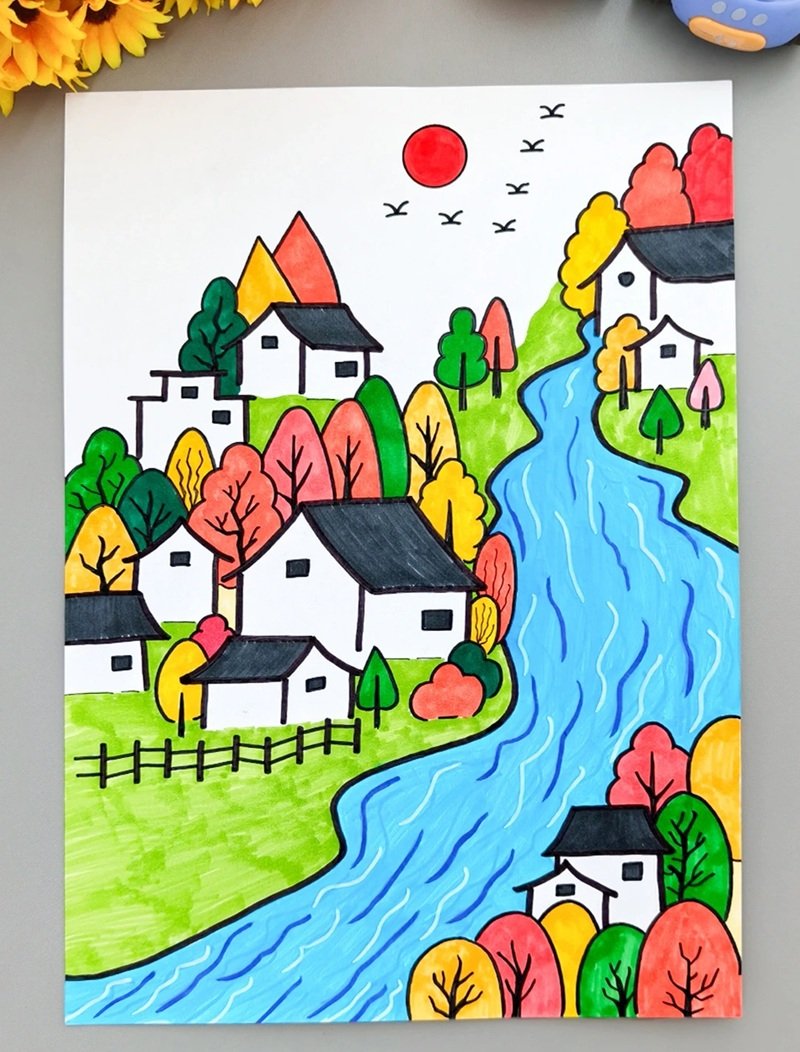 vẽ cảnh đẹp quê hương 11