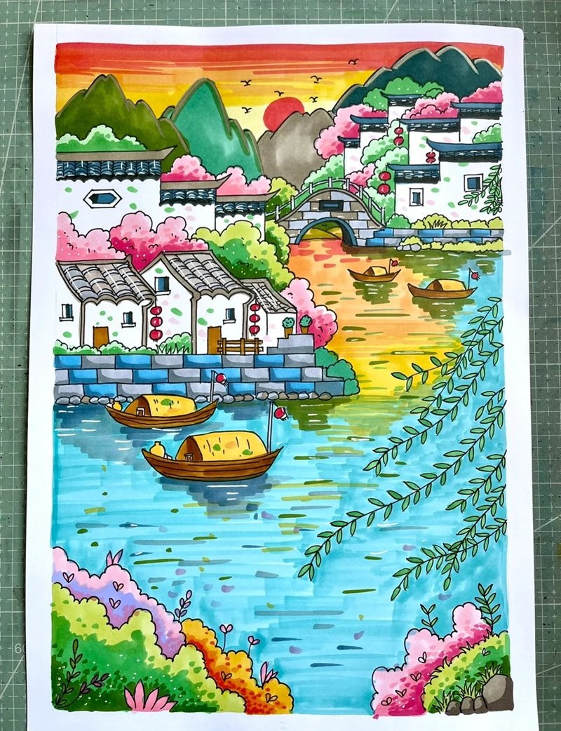 vẽ cảnh đẹp quê hương 13