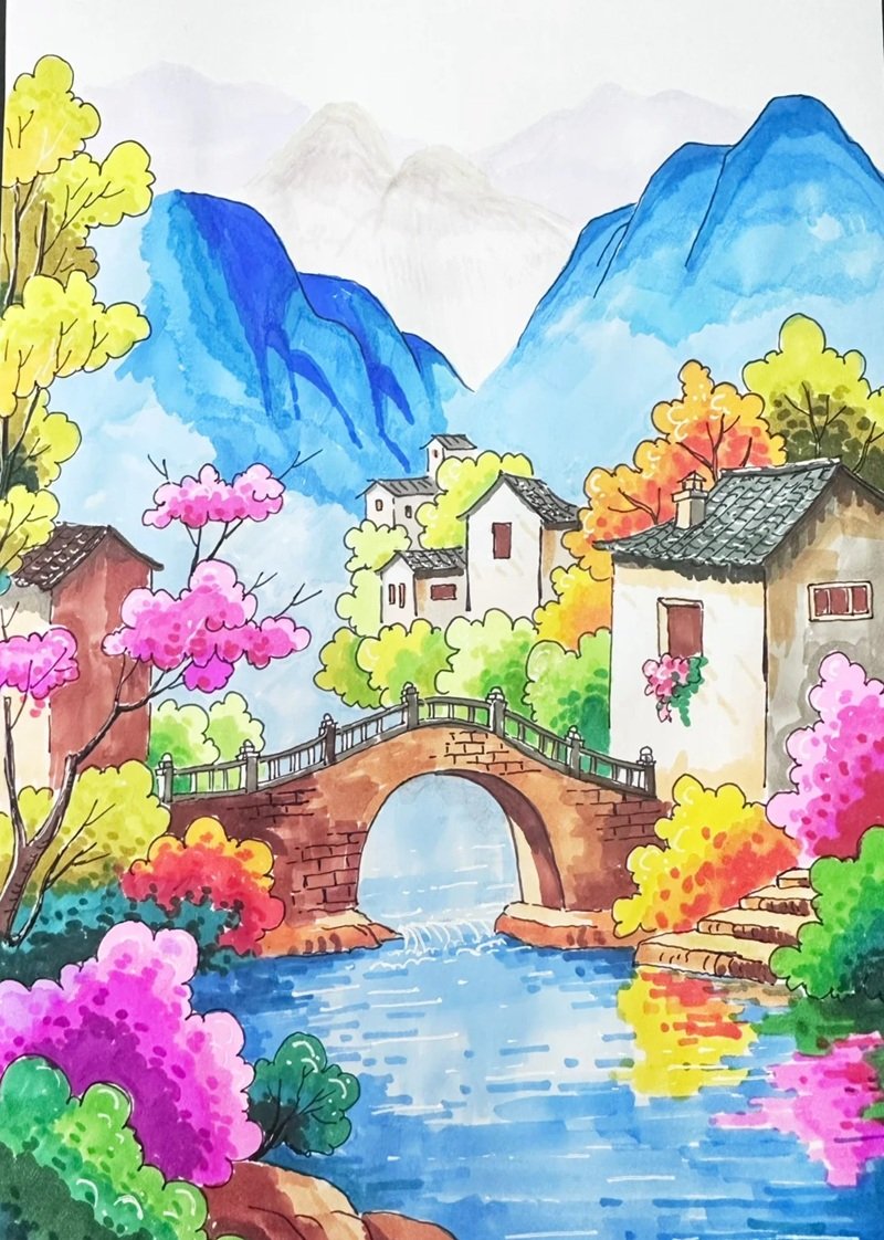 vẽ cảnh đẹp quê hương 22