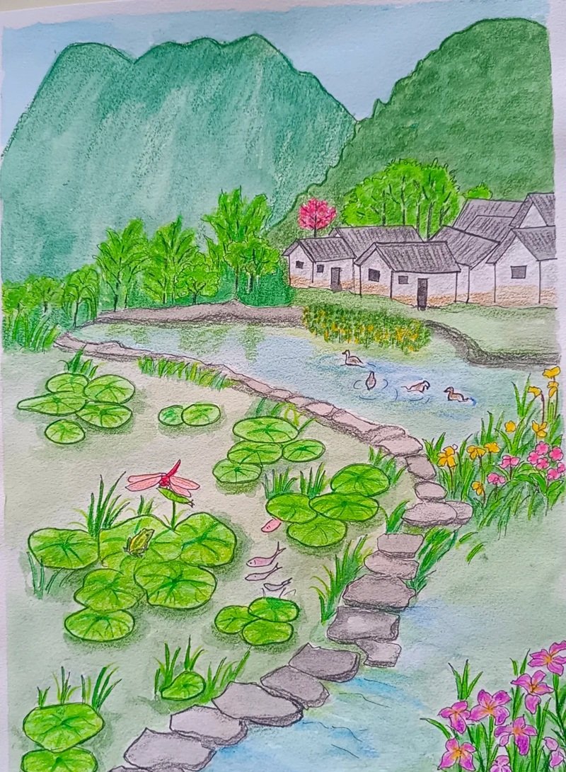 vẽ cảnh đẹp quê hương 25