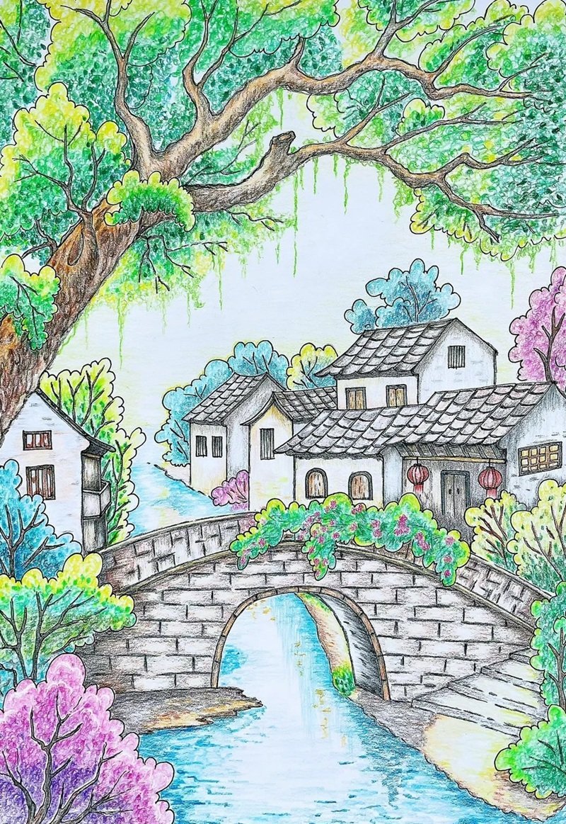 vẽ cảnh đẹp quê hương 28