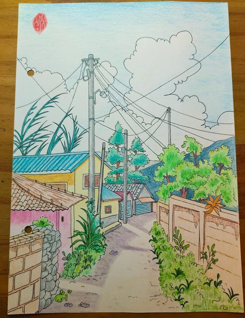 vẽ cảnh đẹp quê hương 29