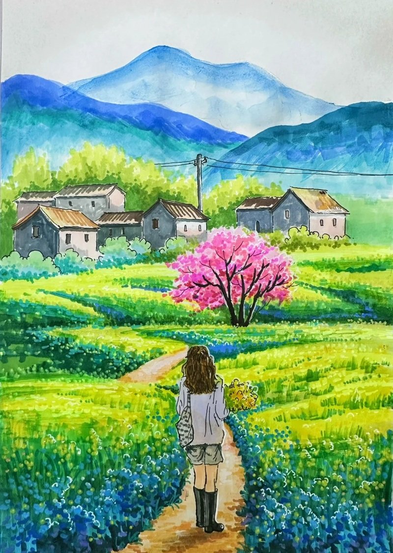 vẽ cảnh đẹp quê hương 33