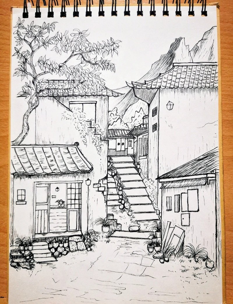 vẽ cảnh đẹp quê hương 34