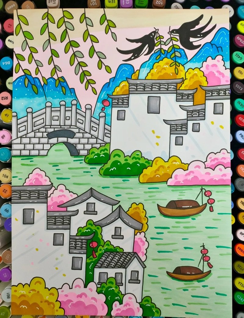 vẽ cảnh đẹp quê hương 36