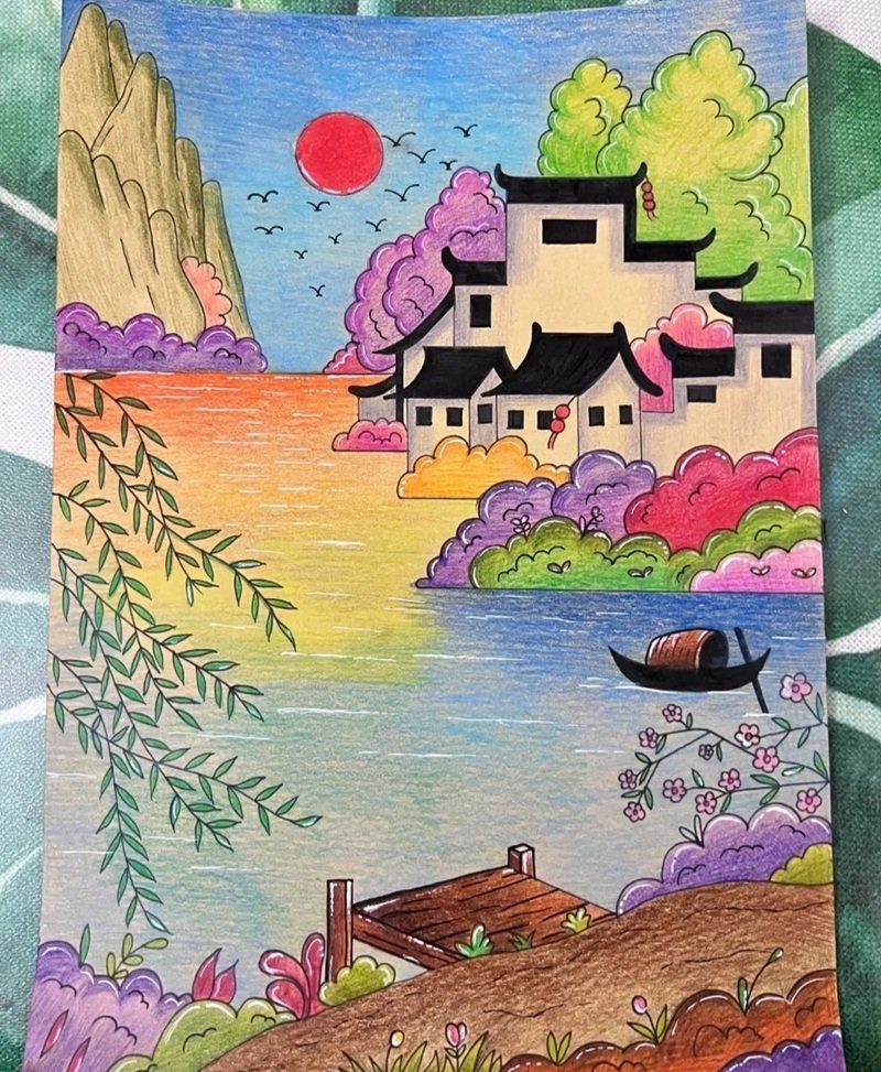 vẽ cảnh đẹp quê hương 40