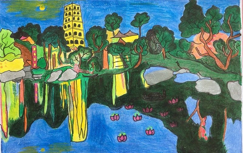 vẽ cảnh đẹp quê hương 6