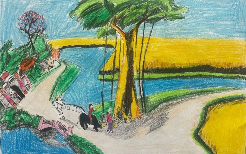 vẽ cảnh đẹp quê hương 8