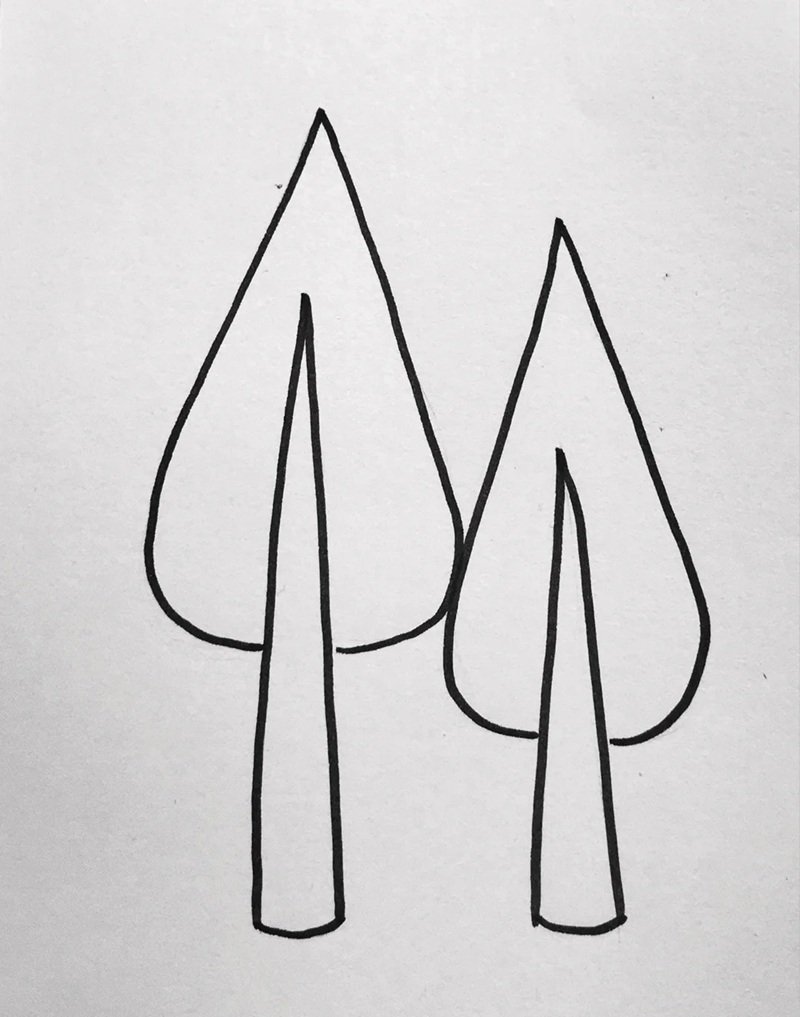 vẽ cây xanh đơn giản 10