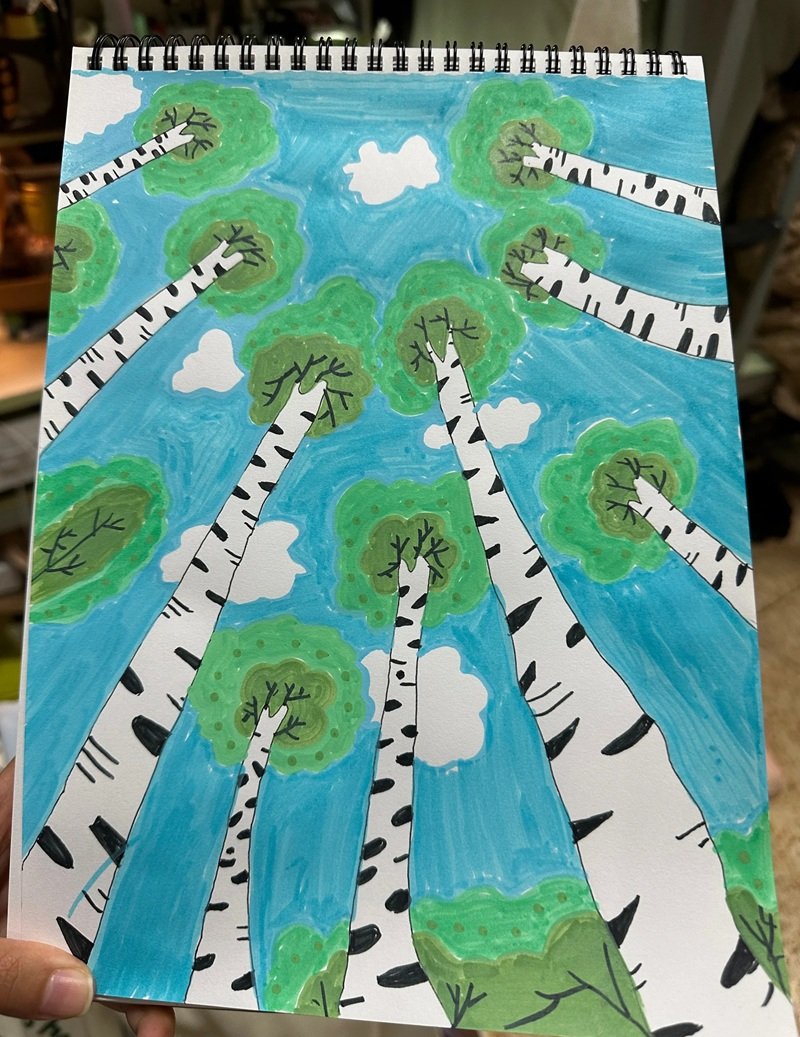 vẽ cây xanh đơn giản 12