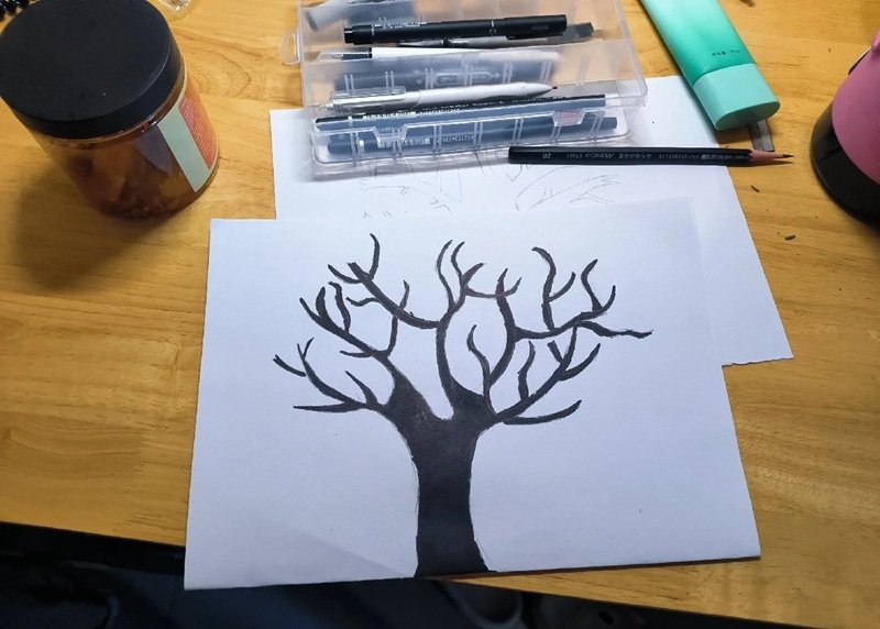 vẽ cây xanh đơn giản 16