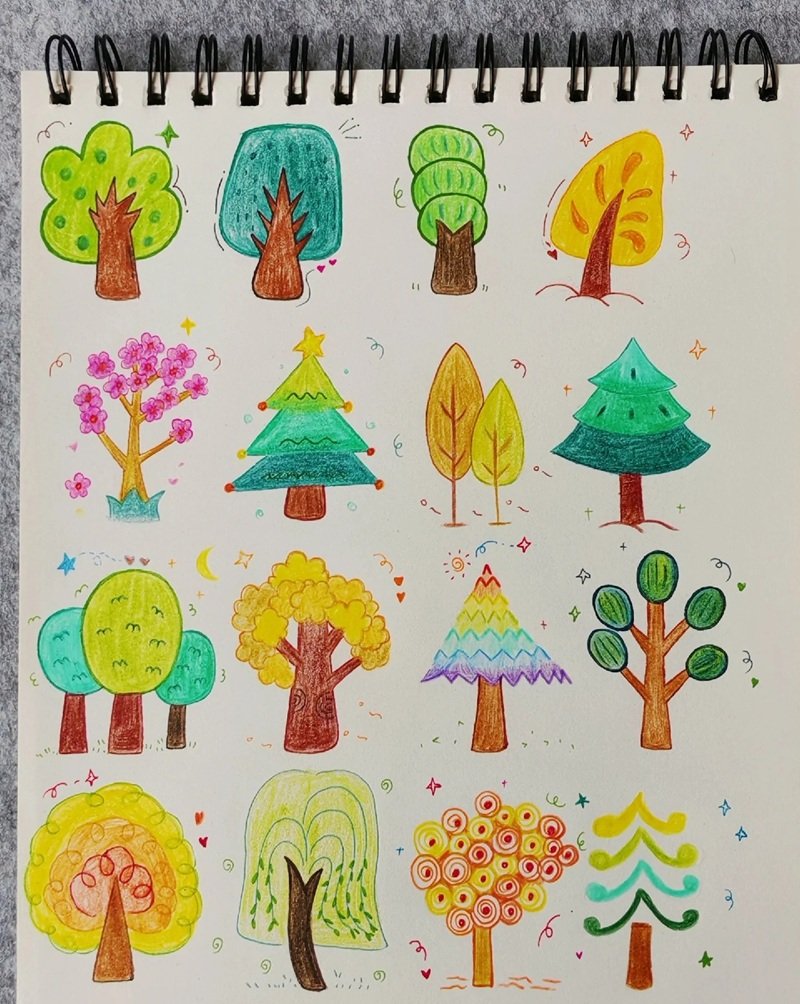 vẽ cây xanh đơn giản 18