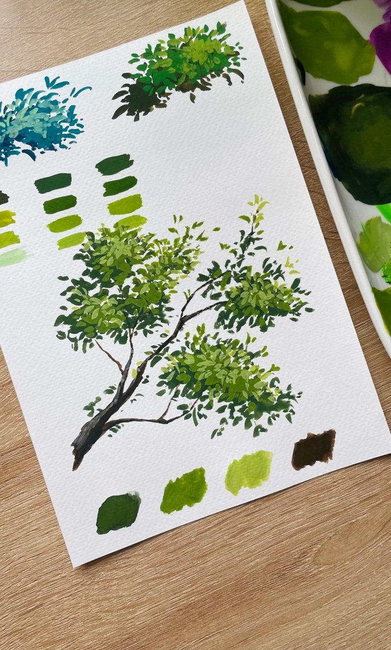 vẽ cây xanh đơn giản 19