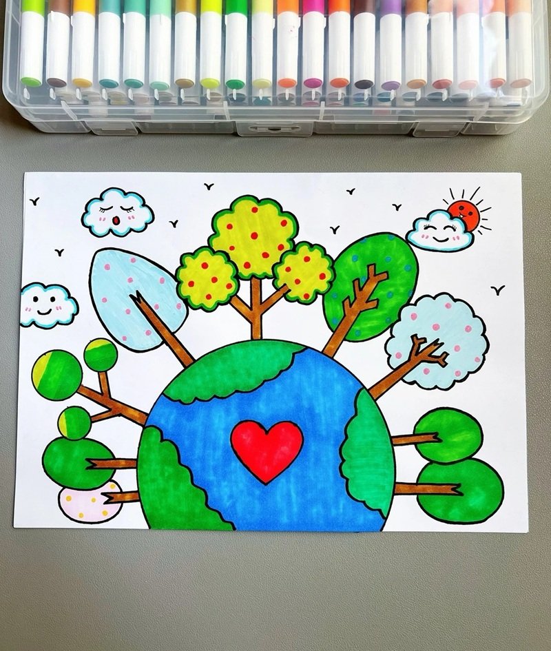 vẽ cây xanh đơn giản 27