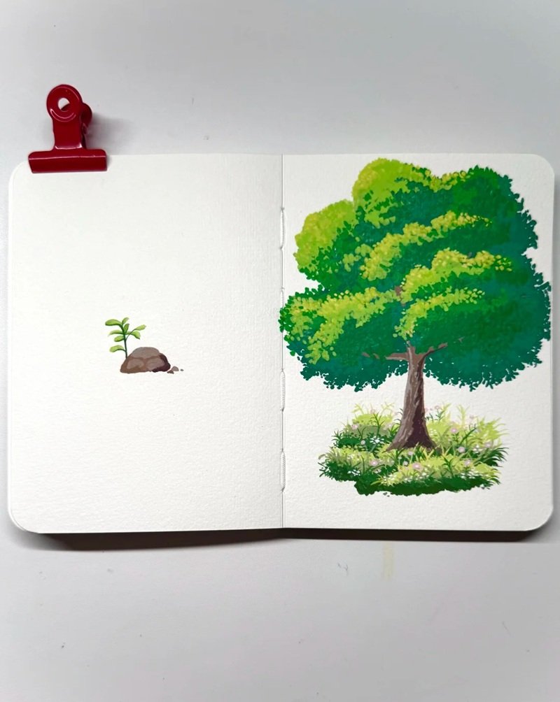 vẽ cây xanh đơn giản 3