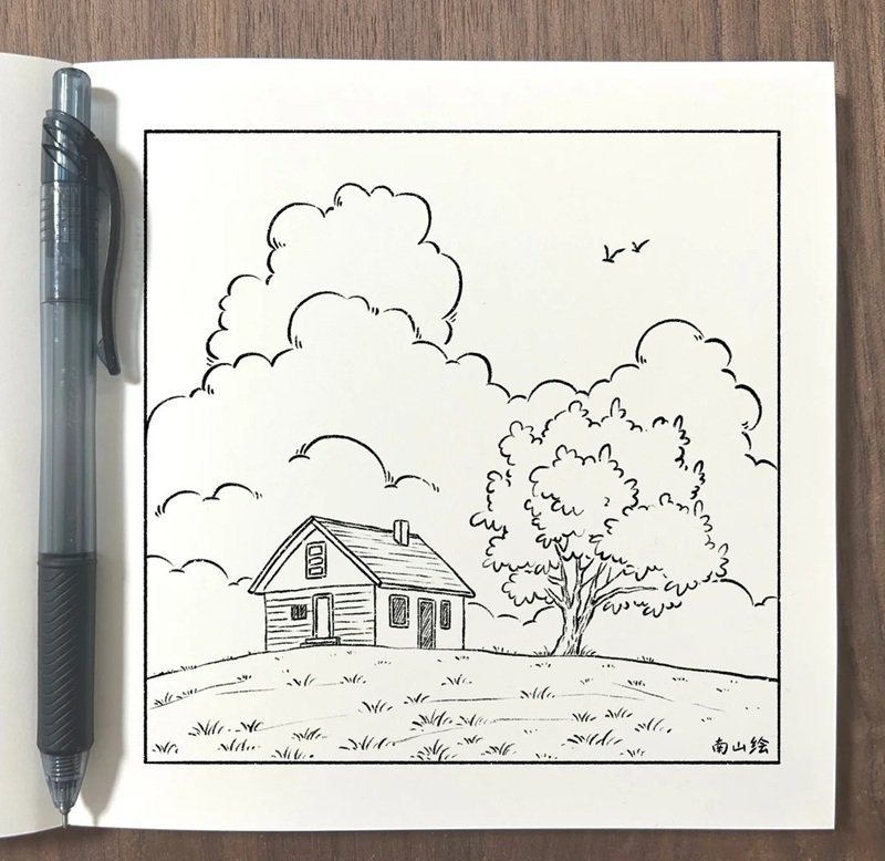 vẽ cây xanh đơn giản 33