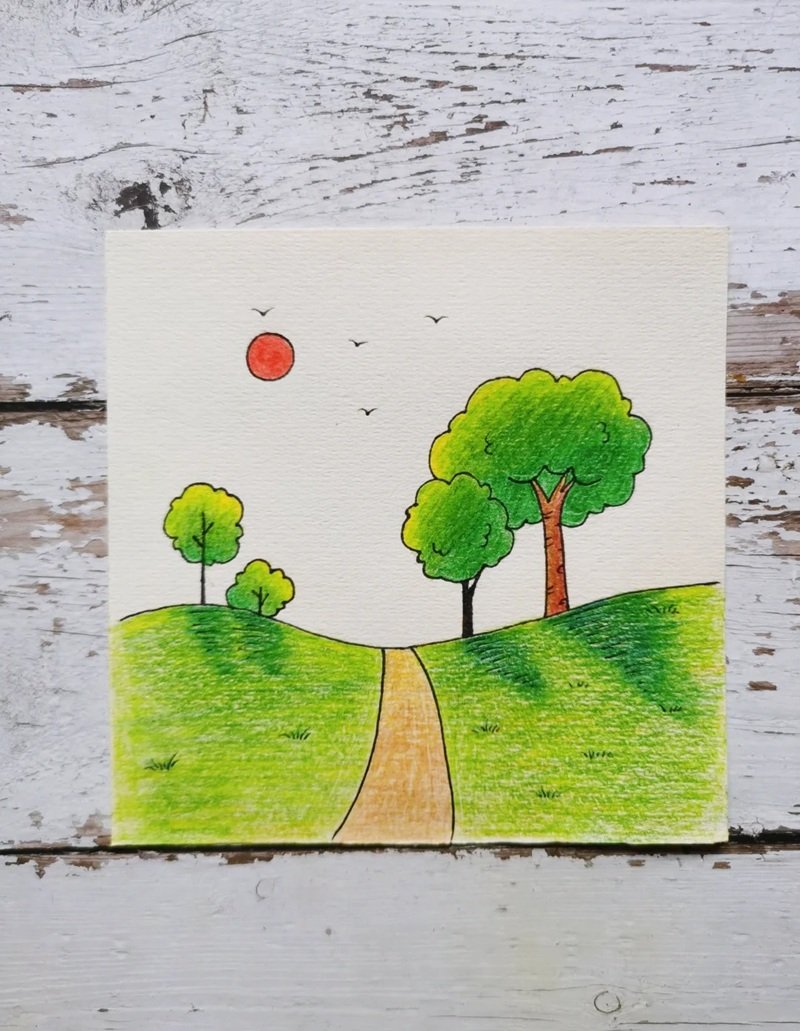 vẽ cây xanh đơn giản 36