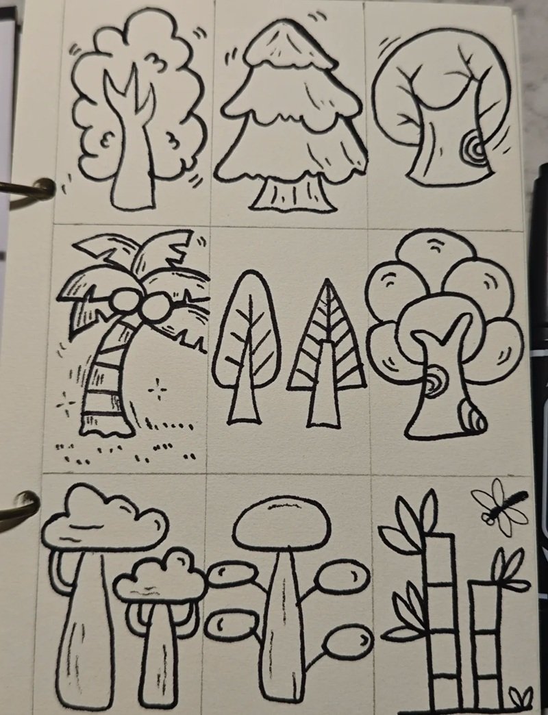 vẽ cây xanh đơn giản 4