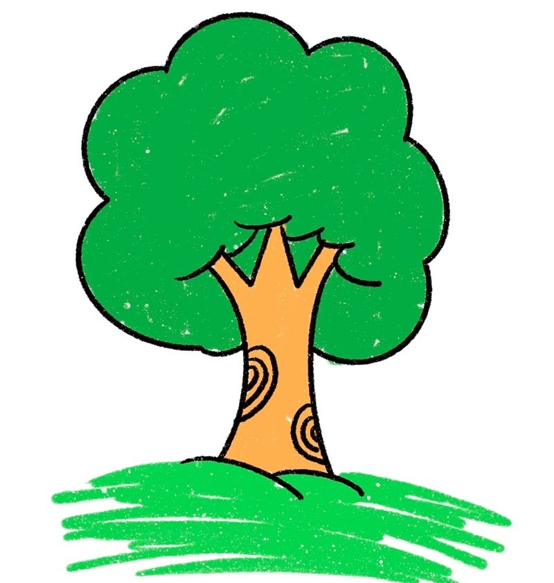 vẽ cây xanh đơn giản 6