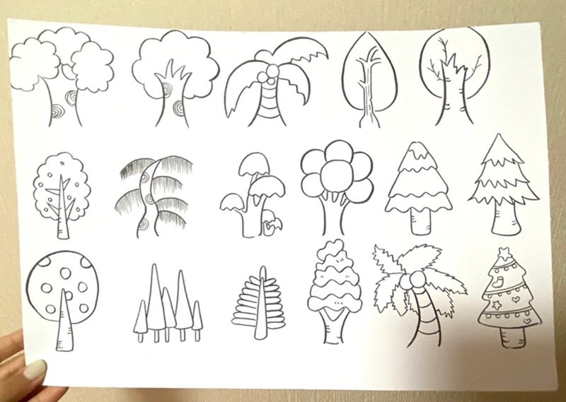 vẽ cây xanh đơn giản 7