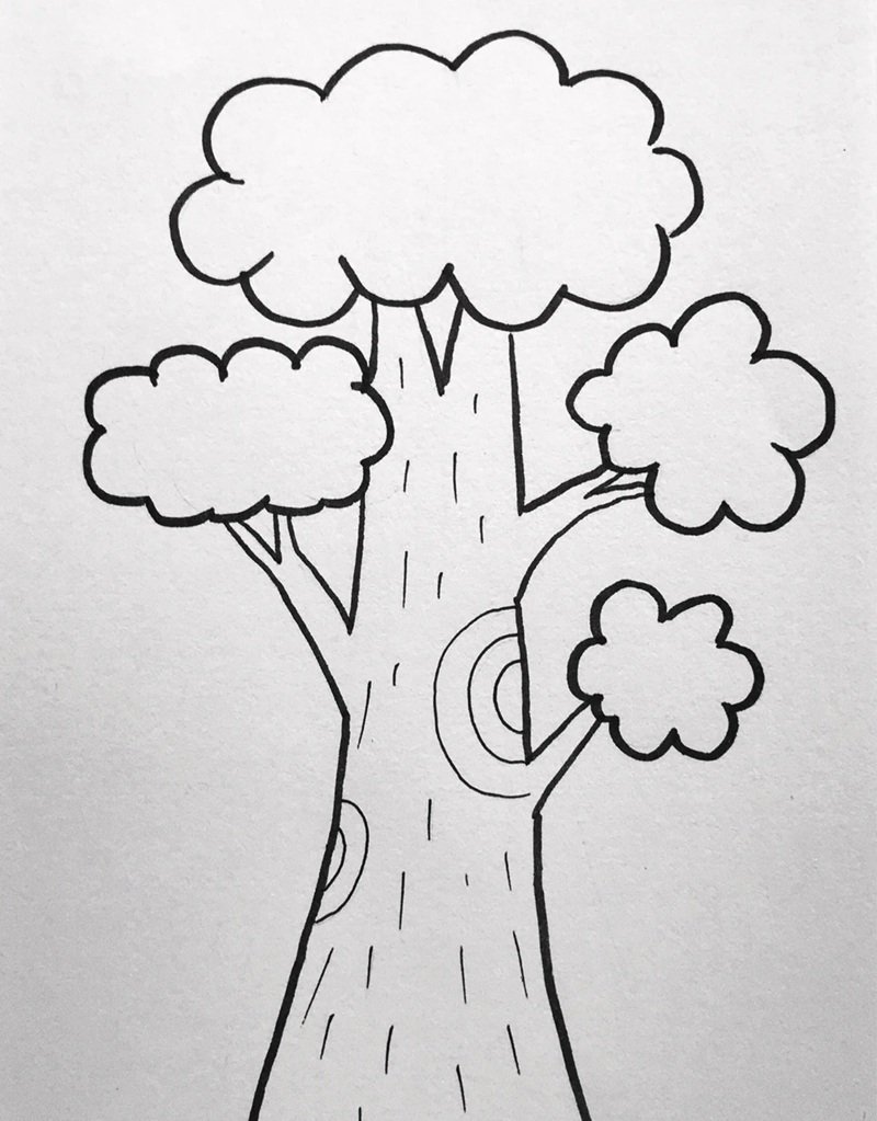 vẽ cây xanh đơn giản 8