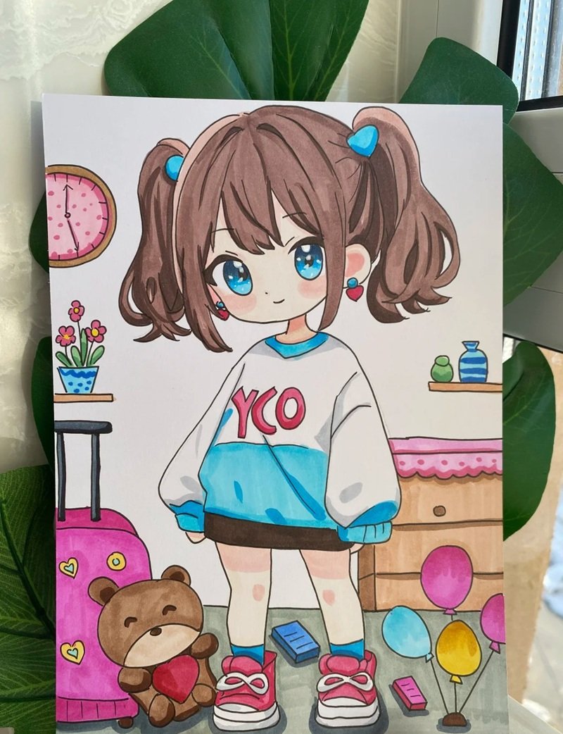 vẽ cô gái chibi cute 12