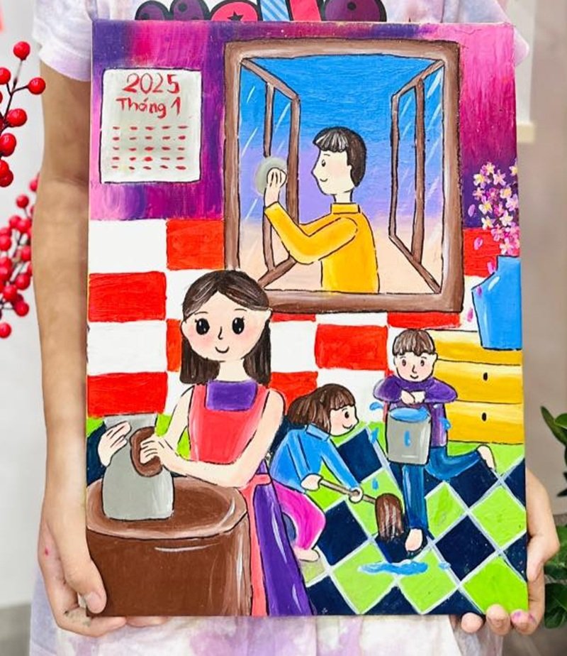 vẽ gia đình mơ ước của em 1