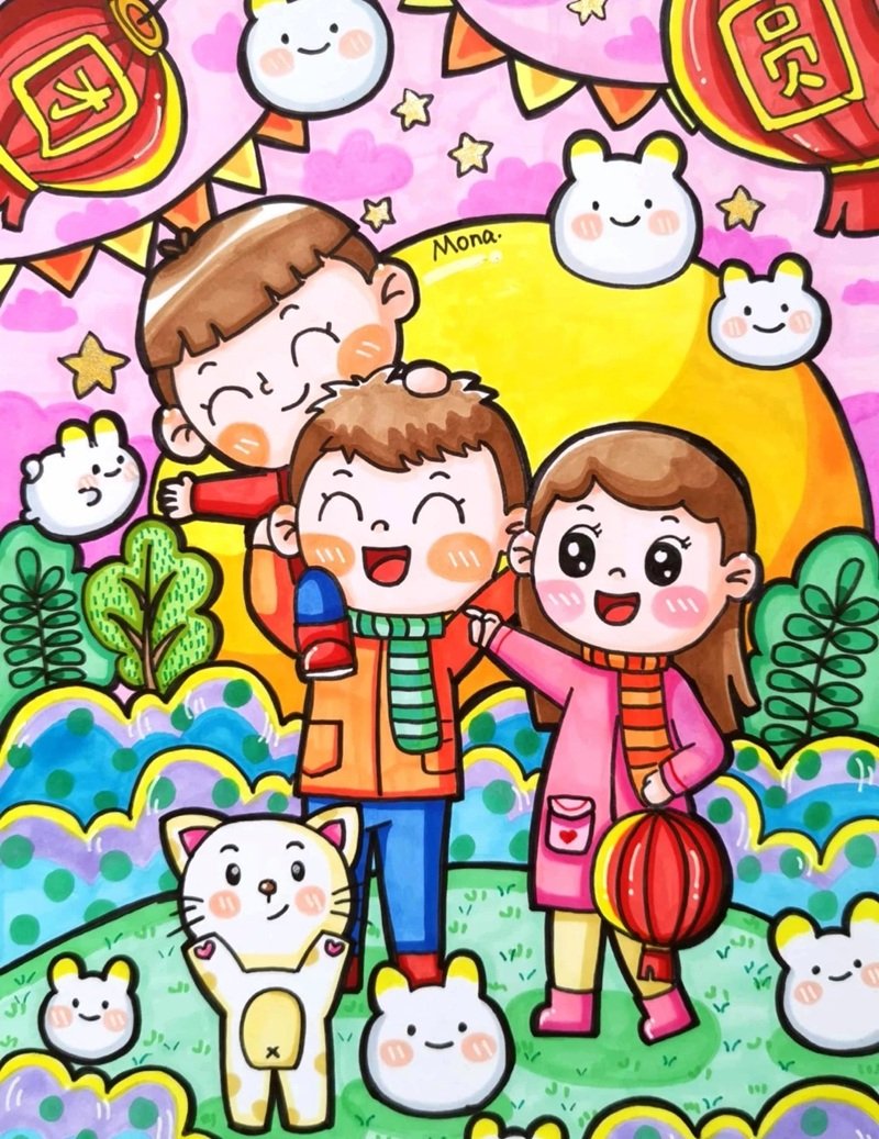 vẽ gia đình mơ ước của em 16